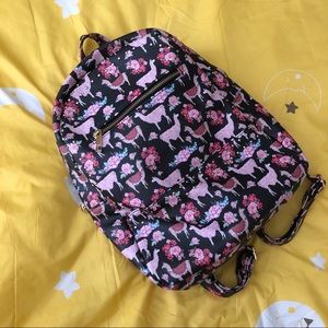 Pastel Pink & Black Llama Backpack